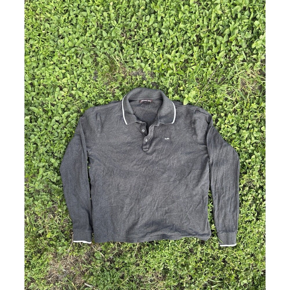 MICHAEL Michael Kors Gray Mock Neck 1/2 Button Sweatshirt Long Sleeve small